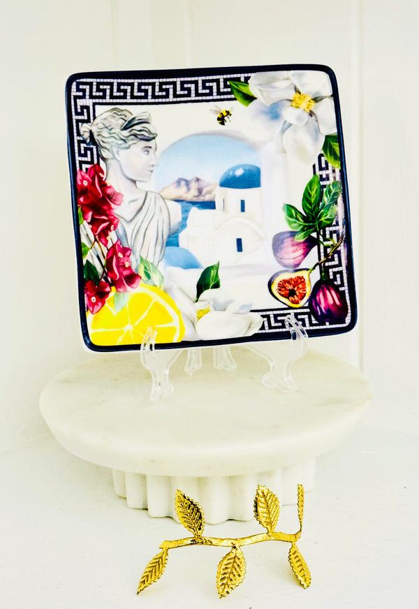 Mediterranean Ceramic Square Trinket Tray