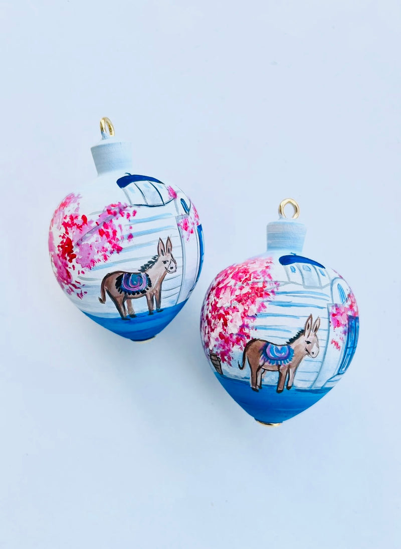 Haind-Painted Donkey Bouganvillea Bauble - PRE-ORDER