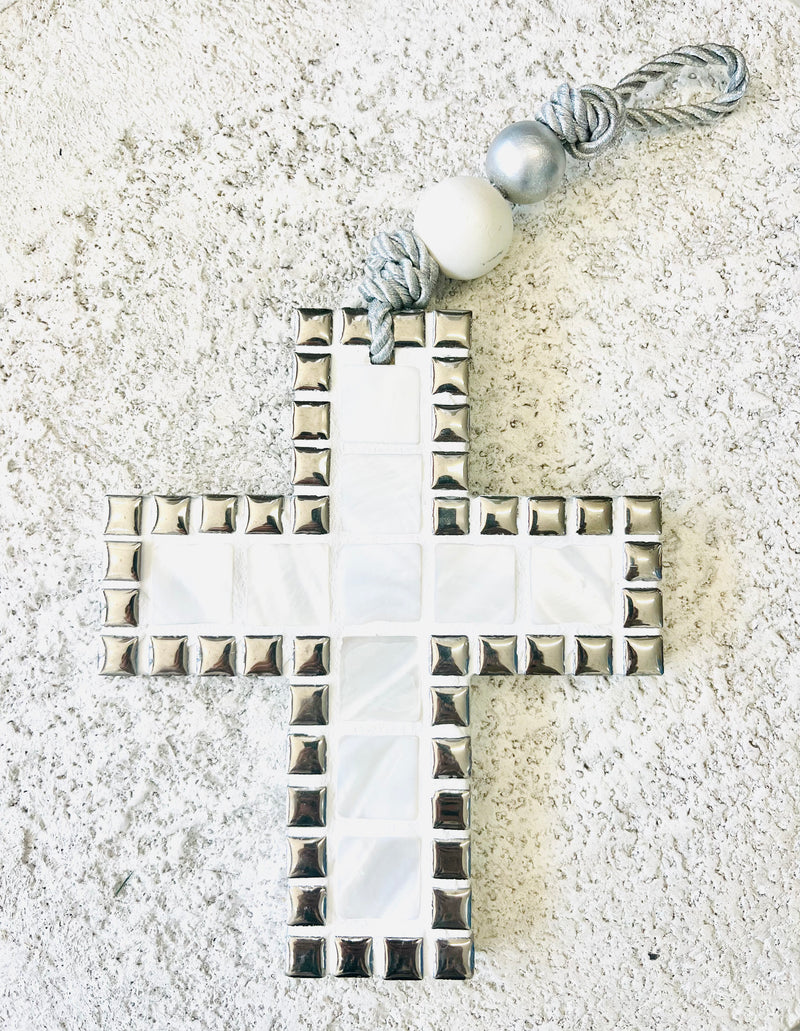 Handcrafted Mosaic Silver Cross