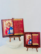 Jesus Book Icon with Greek Lords Prayer