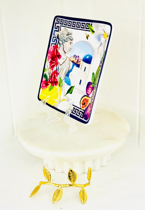 Mediterranean Ceramic Square Trinket Tray