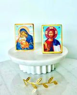 Panayia & Jesus Mini Marble Icons
