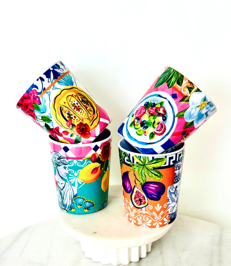 Mediterranean Cups - Set of 4