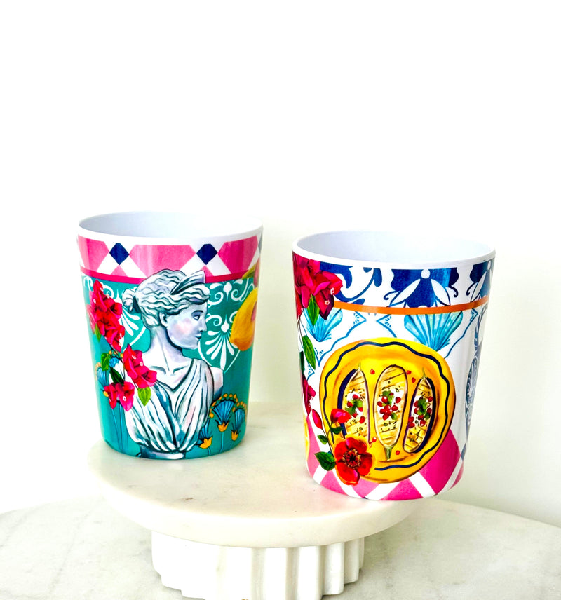 Mediterranean Cups - Set of 4