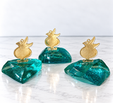 Handcrafted Aqua Glass Pomegranate Decor - Red