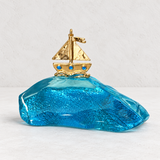 Blue Glass Dotted Sail-Boat Decor
