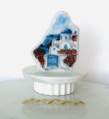 Hand-Painted Greek Island Marble Decor