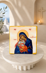 Panayia & Baby Jesus Marble Icon - PRE-ORDER