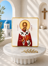 Saint Nicholas Marble Icon - PRE-ORDER