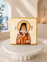 Saint Nektarios Marble Icon - PRE-ORDER