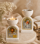 Panayia & Jesus Incense Burner Tealight - Dual Purpose