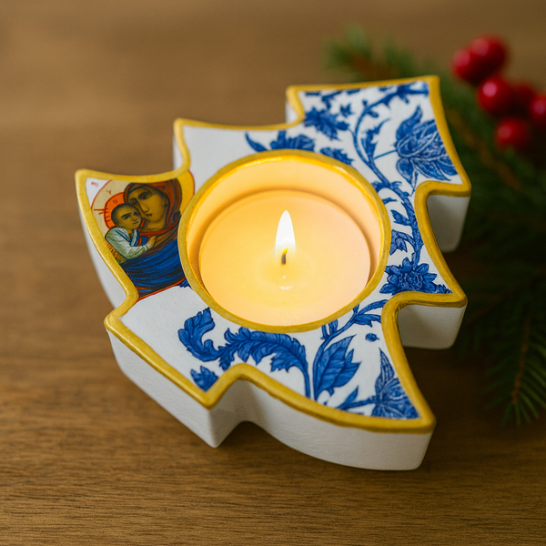 Panayia & Baby Jesus Tree Tea Light Holder - PRE-ORDER