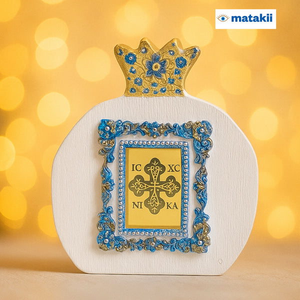 NIKA Pomegranate - White-Gold-Blue