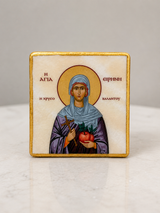 Saint Eirini Marble Icon