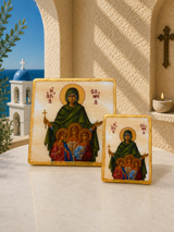 Saint Sophia and her 3 Daughters Marble Icon