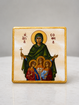 Saint Sophia and her 3 Daughters Marble Icon