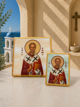 Saint Nicholas Marble Icon
