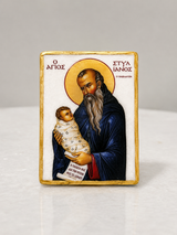 Saint Stylianos Small Marble Icon