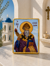 Saint Spyridon Small Marble Icon