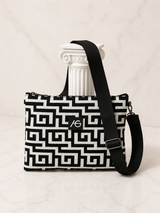 Black/Grey Meander Adjustable Cross-Body Bag