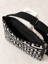 Black/Grey Meander Adjustable Cross-Body Bag