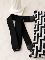 Black/Grey Meander Adjustable Cross-Body Bag
