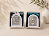Kids Silver Panayia & Jesus Icon - White