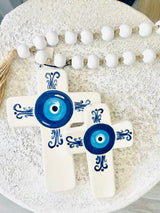 Handmade Ceramic Grecian Mati Cross