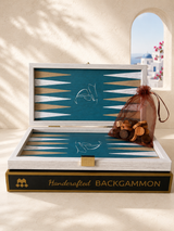 Aegean Blue Handcrafted Backgammon Set