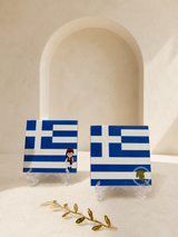 Greek Flag Tile - Sparta or Tsolia