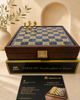 Handcrafted Chess Set - Blue & Gold