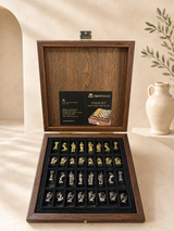Handcrafted Chess Set - Blue & Gold
