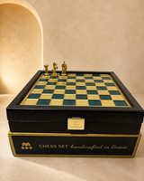Handcrafted Chess Set - Green & Gold