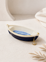 Small Greek Boat with Anchor Decor