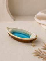 Small Greek Boat with Anchor Decor