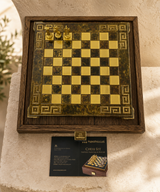 Handcrafted Greek Key Chess Set