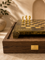 Handcrafted Greek Key Chess Set