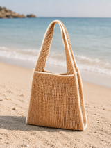 Woven Mati Beach Bag - Beige