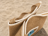 Woven Mati Beach Bag - Beige