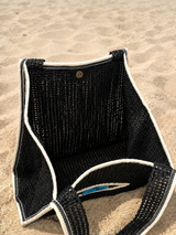 Woven Mati Beach Bag - Black