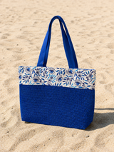 Blue Mati Olive Leaf Beach Bag