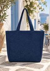 Greek Kalimera Denim Beach Bag