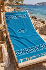 Turquoise Beach Towel with Mati