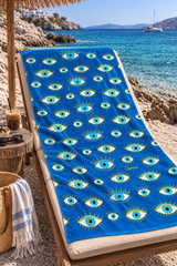 Blue Beach Towel with Mati Design