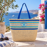 Woven Beach Bag with Mati