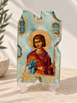 Saint Fanourios Icon - Turquoise