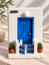 Greek Island Blue Door & White Decor