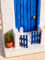 Greek Island Blue Door & White Decor