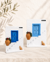 Greek Island Blue Door & Cat Decor
