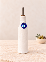 Tall White Olive Oil Dispenser - Olive Branch or Mati Decor